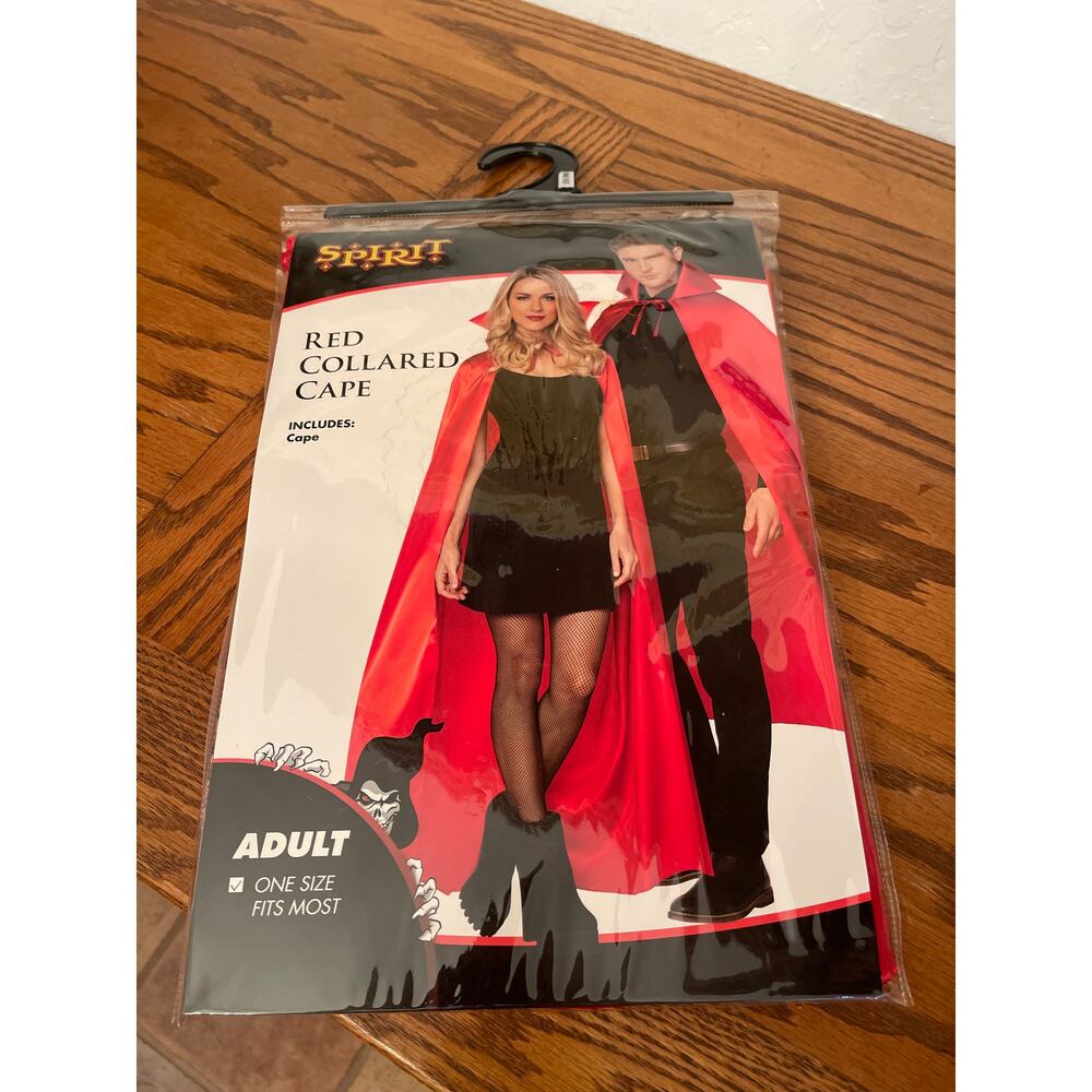 Spirit Halloween red collared cape adult one size fits most